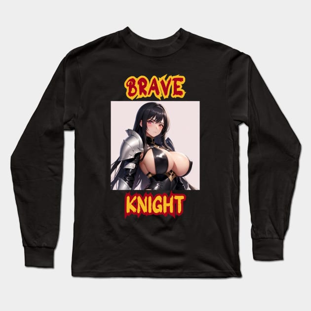 Brave Knight Anime Girl Long Sleeve T-Shirt by Clicks Clothes